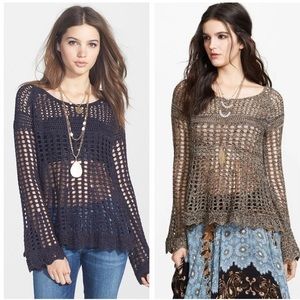 Crochet free people sweater/pool cover up